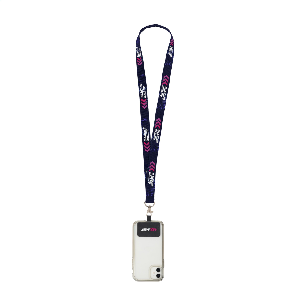RPET Polyester Lanyard with Smartphone Patch - Badbury