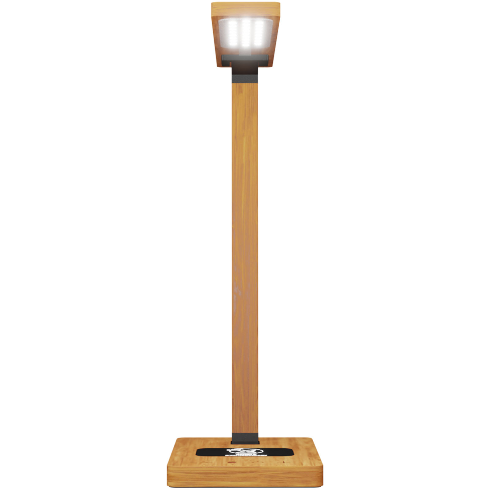 Birch Wood Desk Lamp with Induction Charging Base and Adjustable Light - Rosehearty