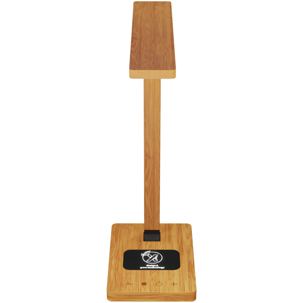 Birch Wood Desk Lamp with Induction Charging Base and Adjustable Light - Rosehearty