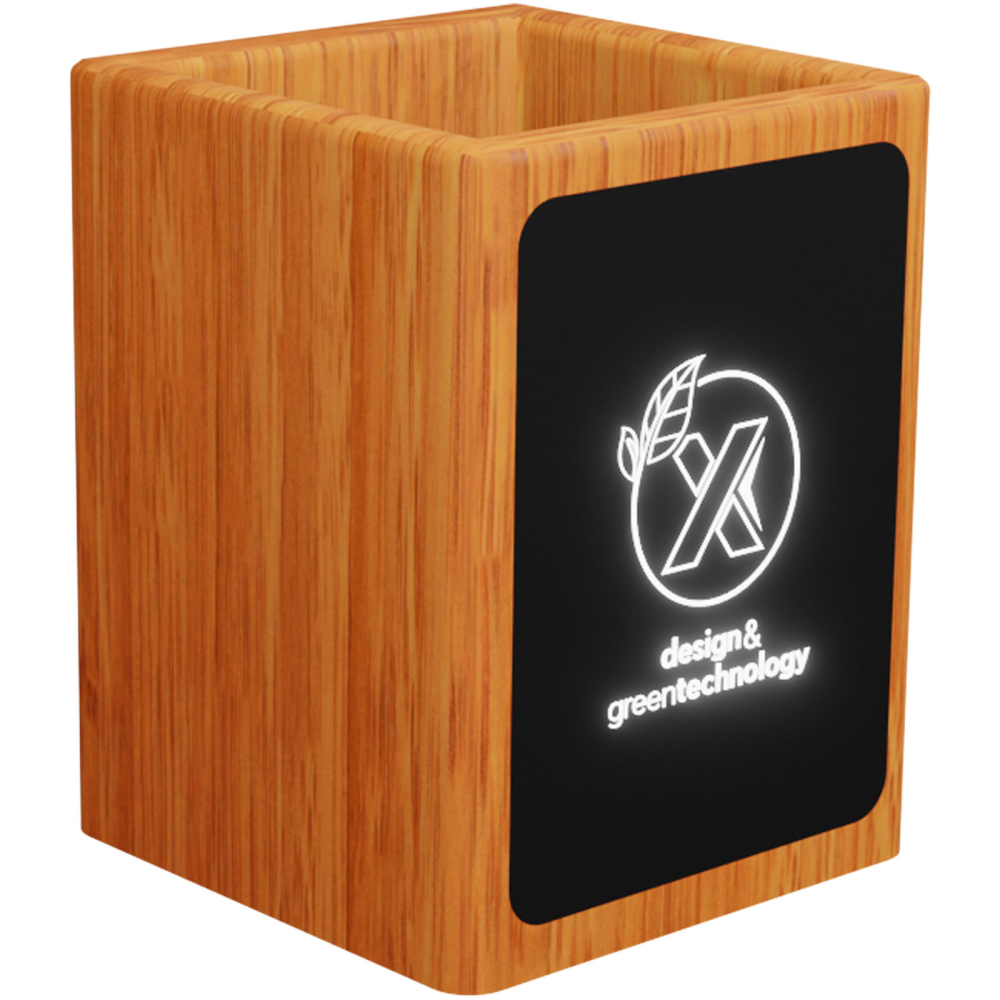 Porte-crayons USB en bois avec logo lumineux - Mouscardès