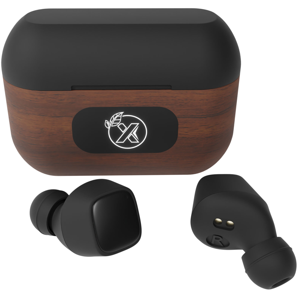 Premium Sound Quality Wireless Earbuds with Walnut Wood Charging Case - Oxford