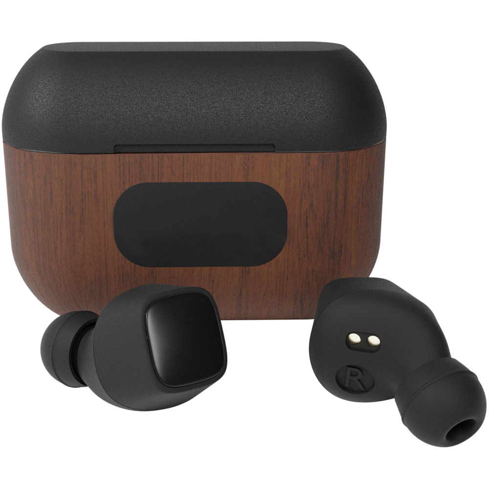 Écouteurs sans fil de qualité sonore premium avec étui de charge en bois de noyer - Fichous-Riumayou