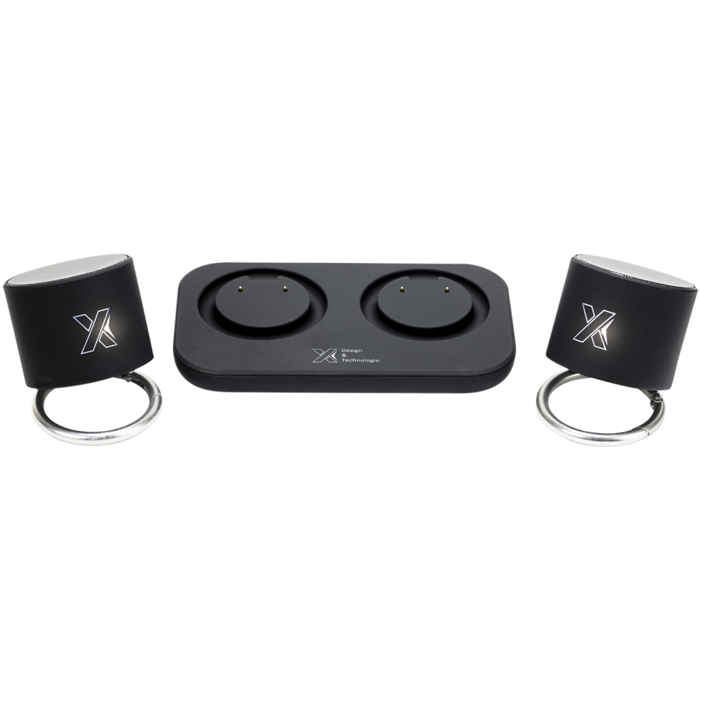 Portable Dual Conference Speaker with Light-Up Logo - Olney