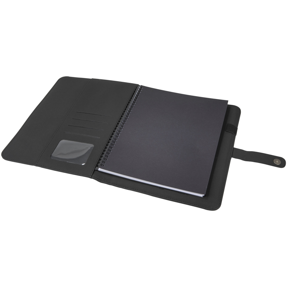 A notebook with a glowing logo, an included power bank for charging devices, and a built-in cable - Oakthorpe