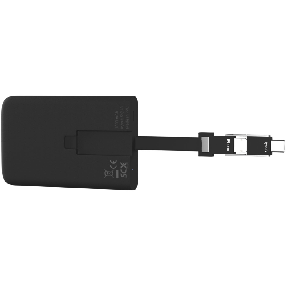 Power Bank with Light-up Logo and Multi-Device Cable - Achnacarry