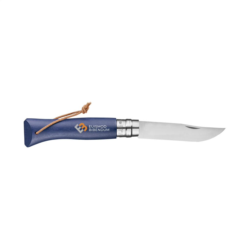 Couteau de poche Opinel en acier inoxydable avec manche en bois de hêtre - Beure