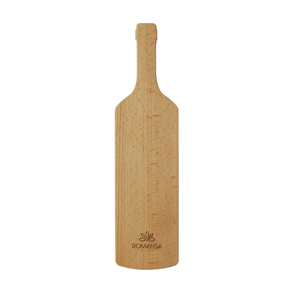 A serving board in the shape of a wine bottle, made from beechwood - Liverpool