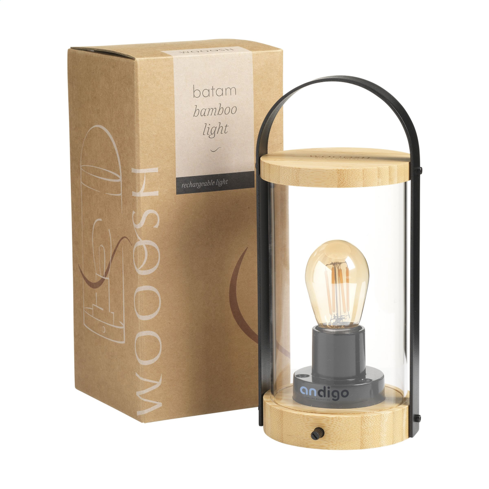 Lampe en bambou avec variateur d'intensité et câble de charge Type-C - Le Carlaret