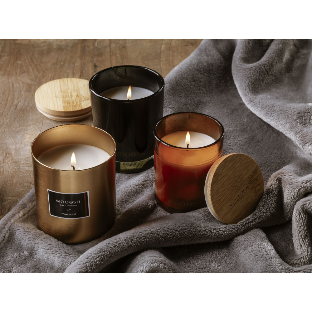 Wooosh True Wood Scented Candle in Aluminum Holder - Litherland