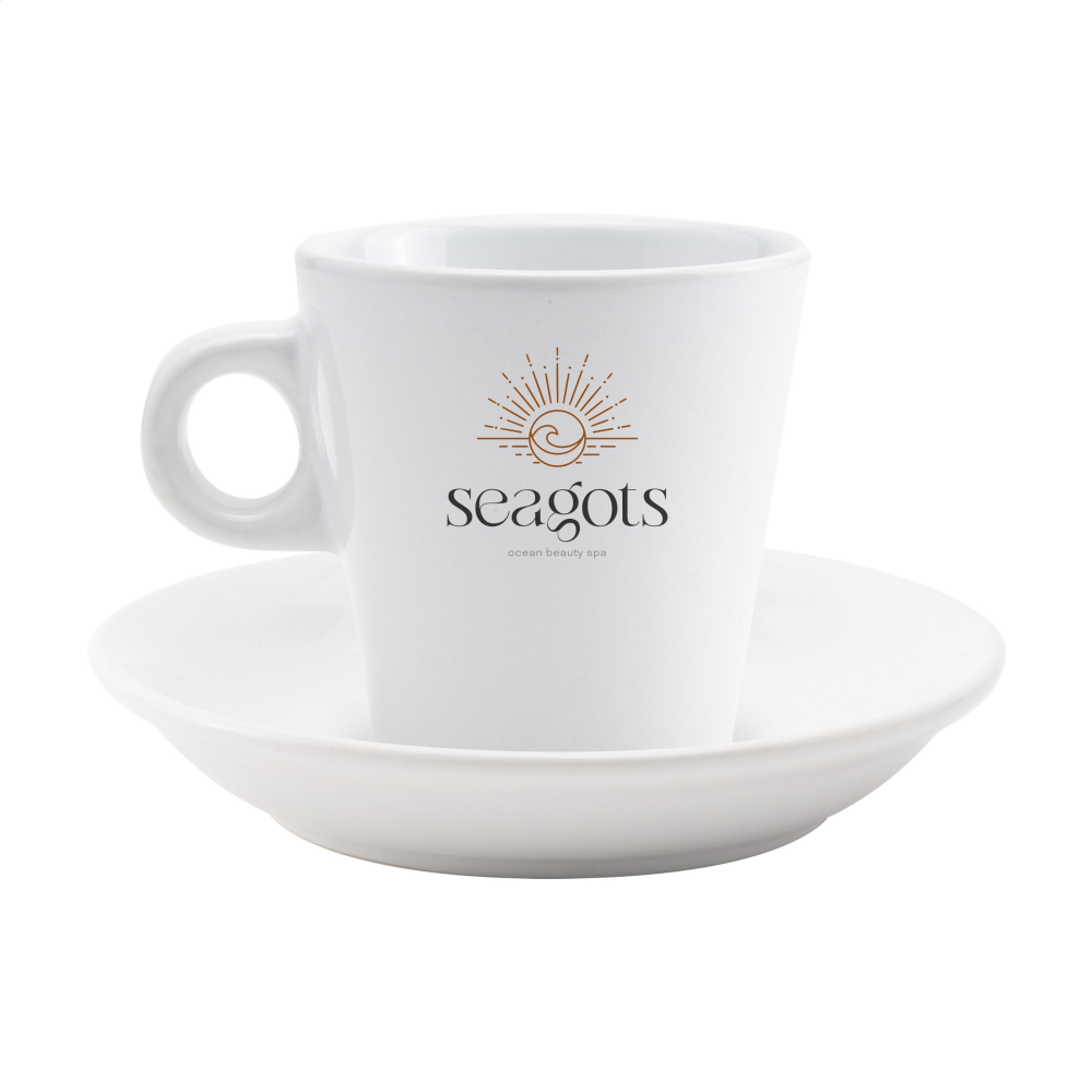 Ceramic Coffee Mug with Saucer - Loughborough