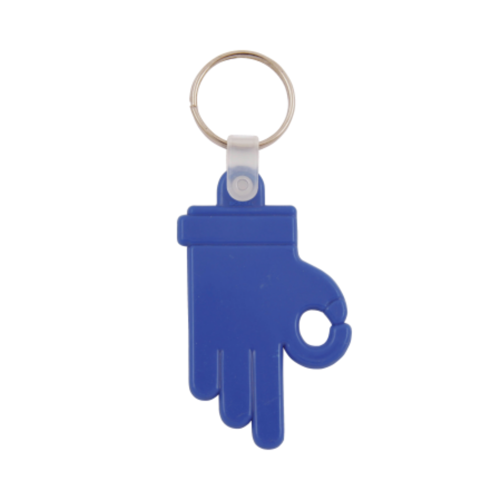 Hand-shaped Plastic Keychain - Sutton