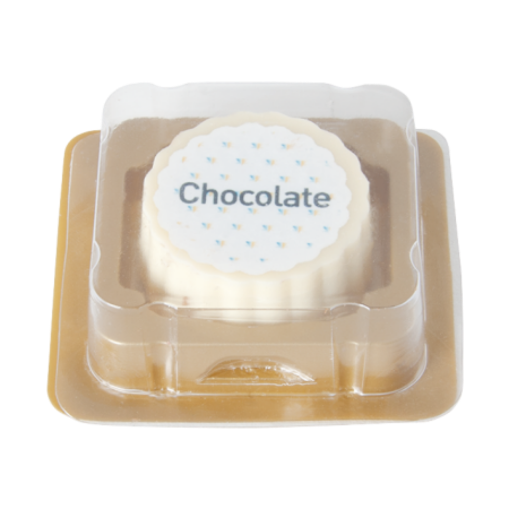 Mit Logo bedruckte weiße Schokoladen-Haselnuss-Pralinen-Bonbon - Krempe 