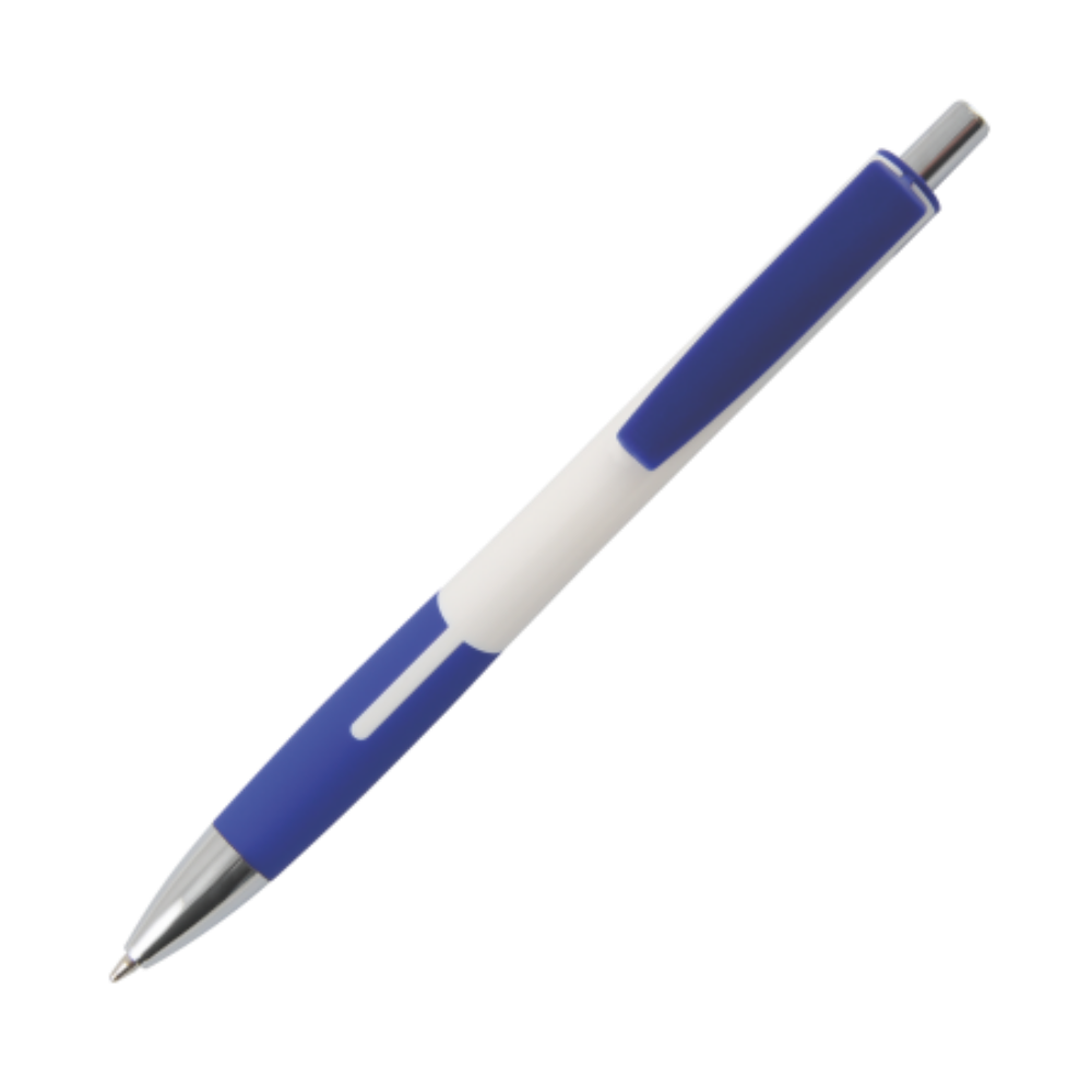 ANTIGUA Ballpoint Pen with White Barrel and Solid Color Clip - Alford