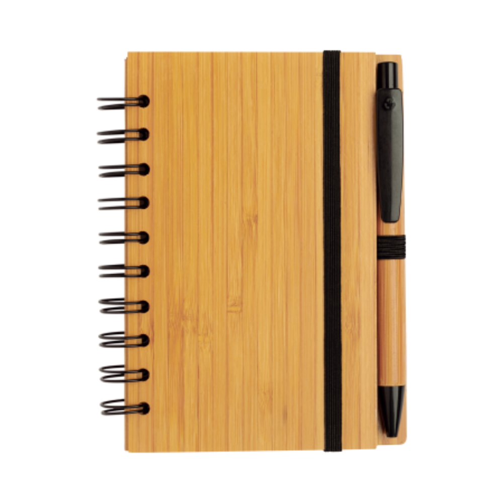 Bambus A6 Notizbuch mit Kugelschreiber - Hartha 