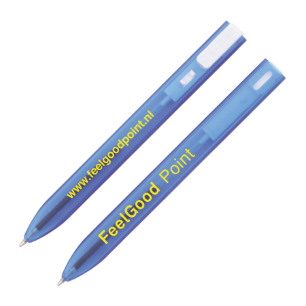 EGINA Flat Plastic Ballpoint Pen with Frosted Finish - Rothley