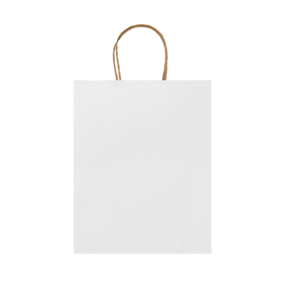 White and Brown Paper Bag 320x120x400 mm, 100 gr/m2 - Barton-under-Needwood