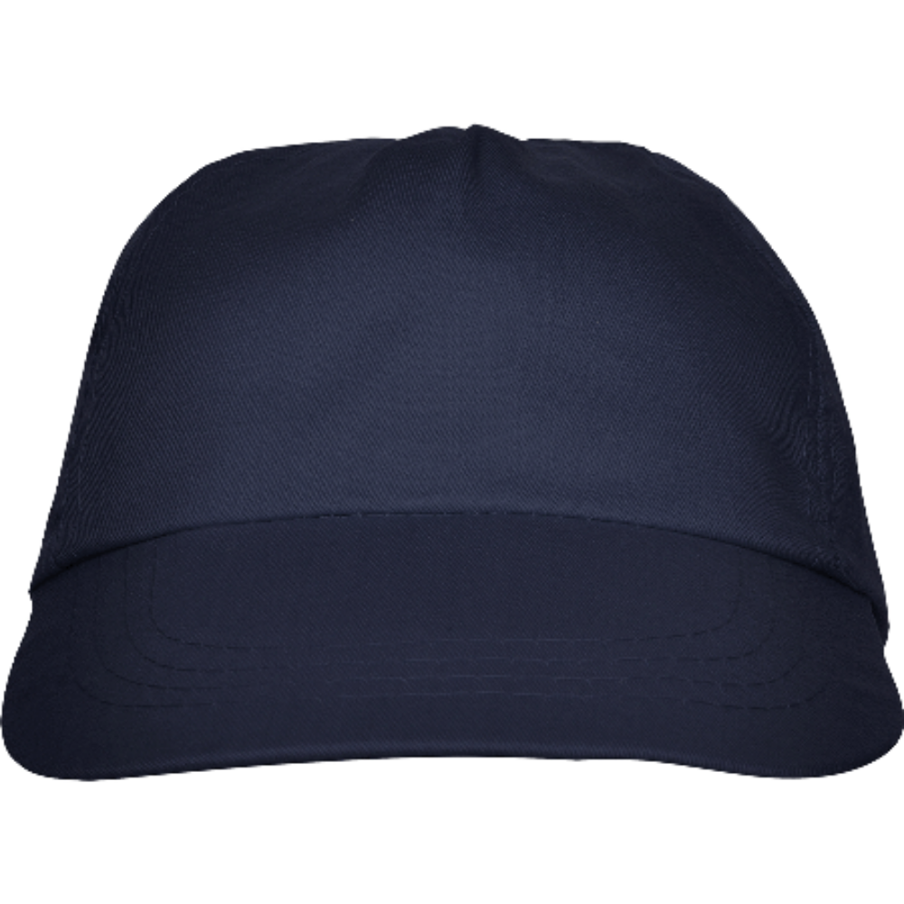 A basic baseball cap made of cotton with five panels and a Velcro strap for adjustment - Hampton