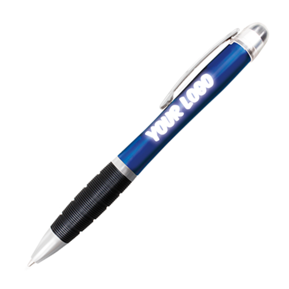 CAICOS Plastic Ballpoint Pen with Logo Light, Black Grip and Refill - Bodmin
