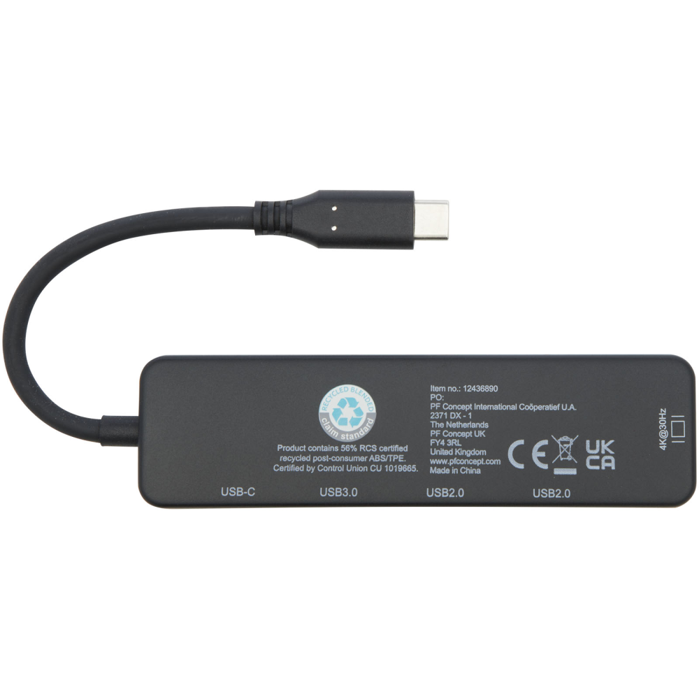 Adaptateur multimédia en plastique recyclé Loop RCS USB 2.0-3.0 avec port HDMI - Thonon-les-Bains