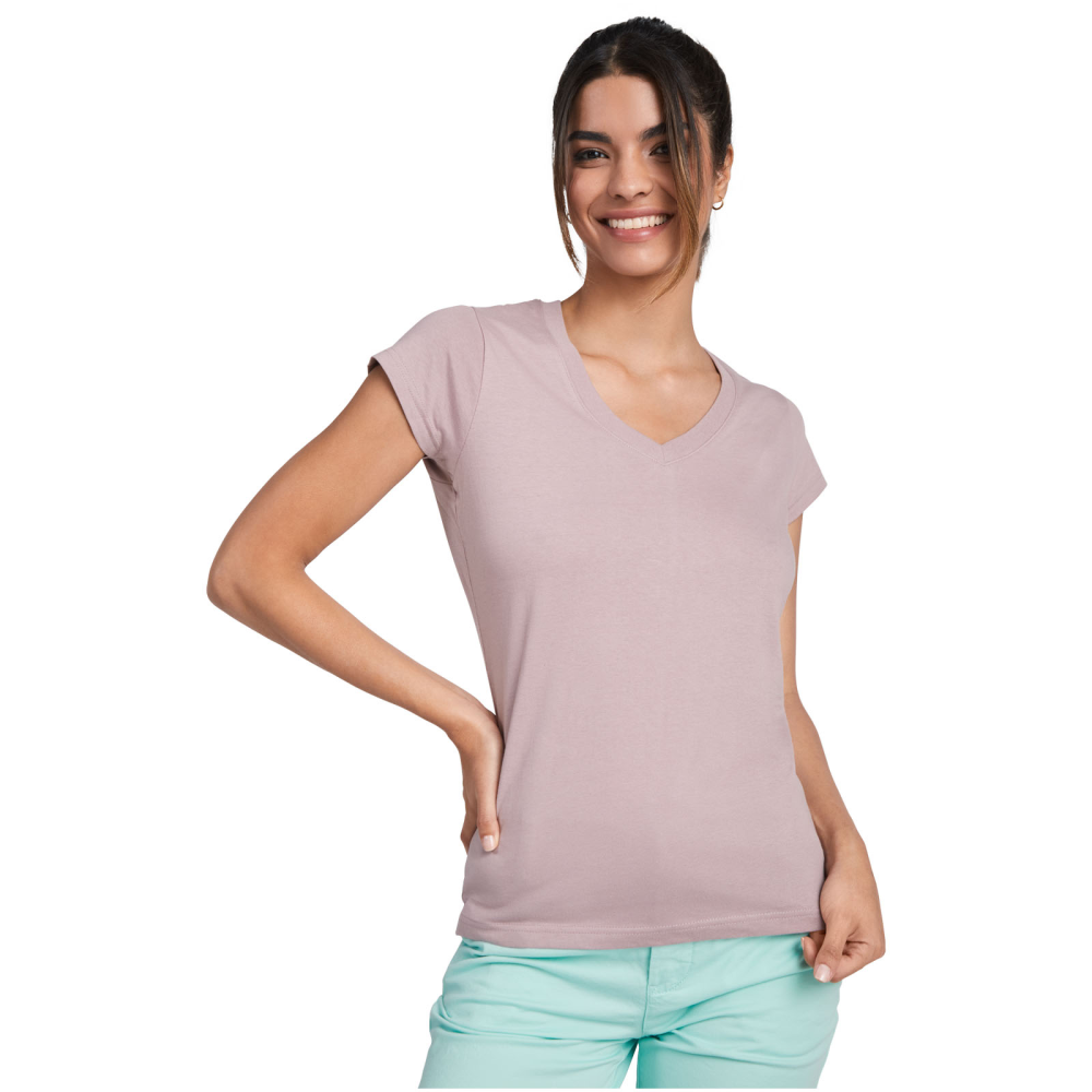 Camiseta de cuello en V para mujer con manga corta Victoria - Almuniente