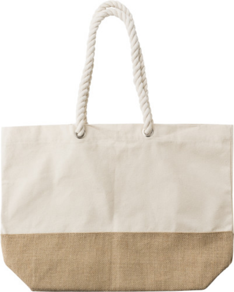 A shopping bag made of cotton (280 g/m2) with a jute detail at the bottom - Warminster
