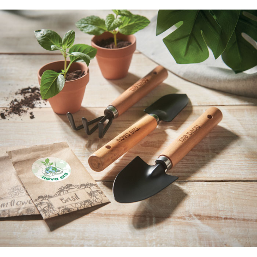 3 outils de jardin dans une pochette RPET - Souvigny