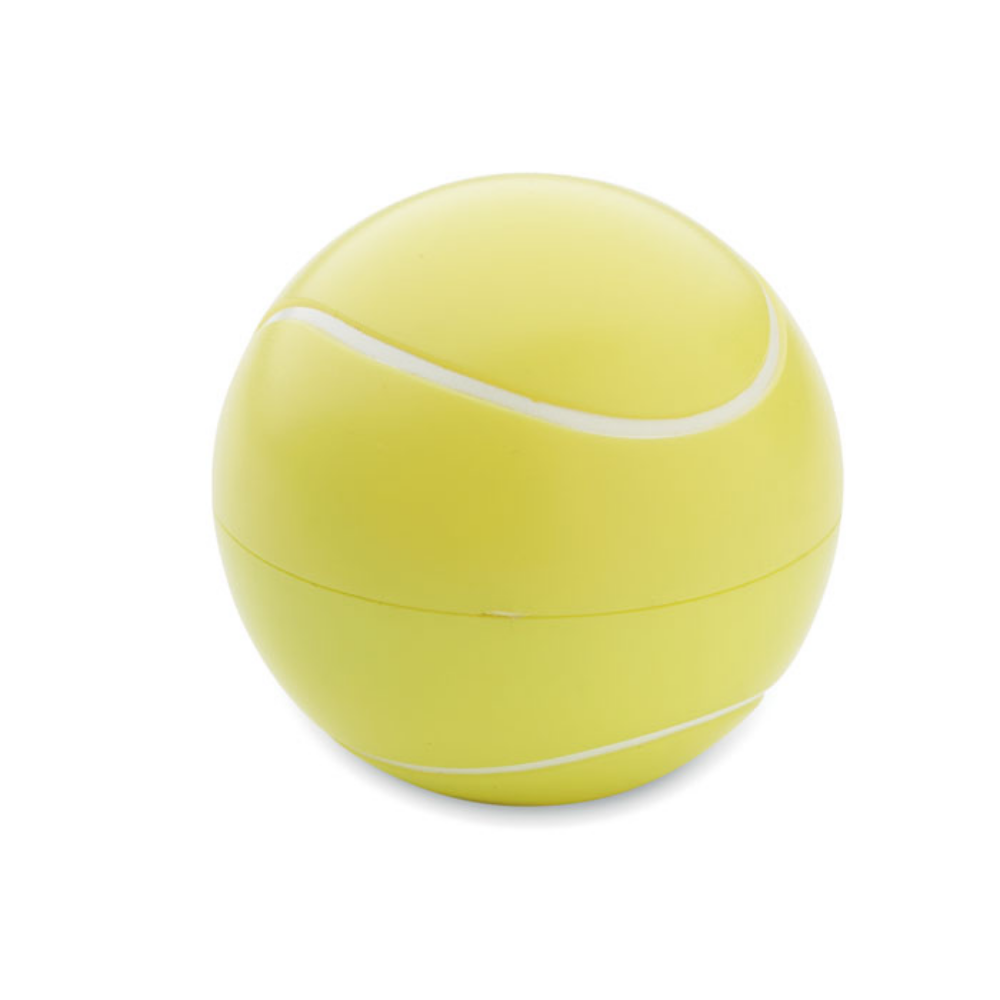 A vanilla-flavoured lip balm contained in a tennis ball-shaped case, which also has an SPF 10 protection. - Rowley Regis