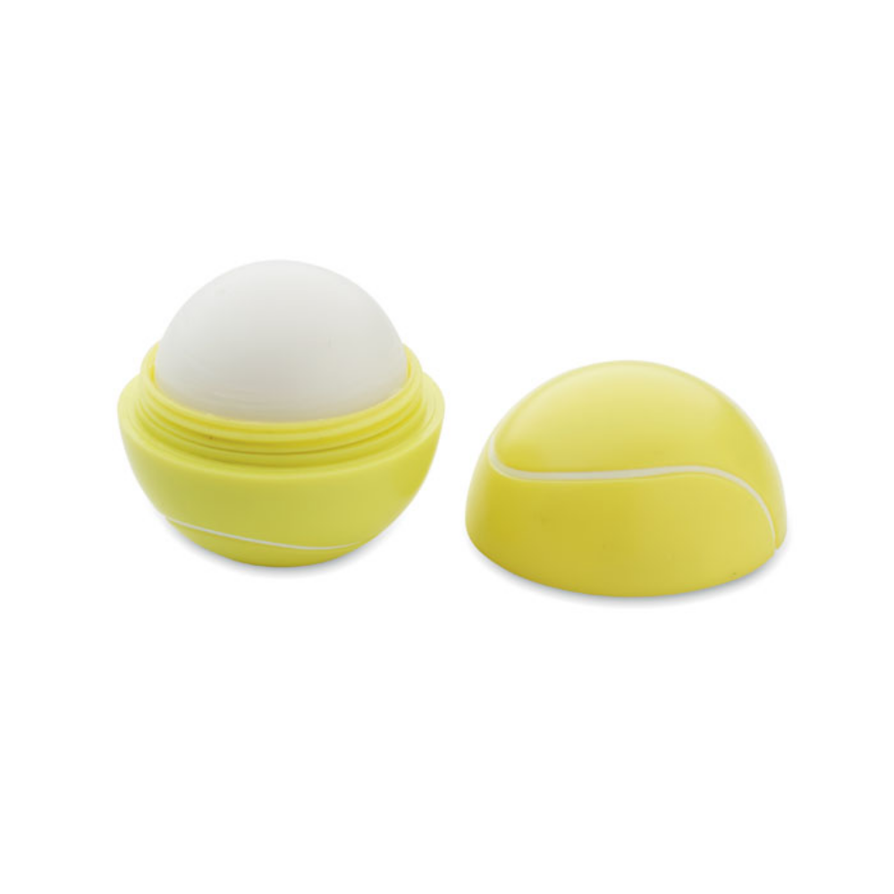 Bálsamo para labios sabor vainilla en estuche con forma de pelota de tenis con SPF10 - Cobisa