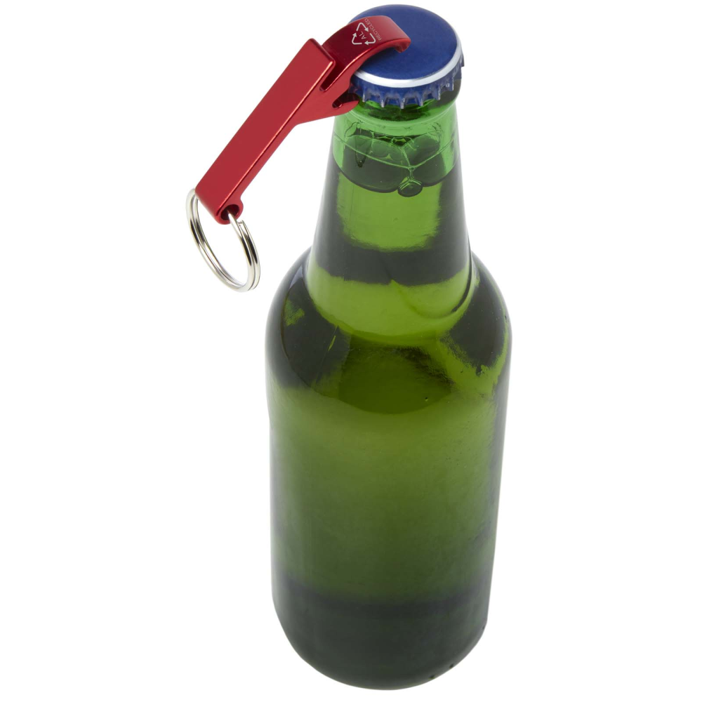 Tao RCS recycled aluminum bottle and can opener with keychain - Tidworth
