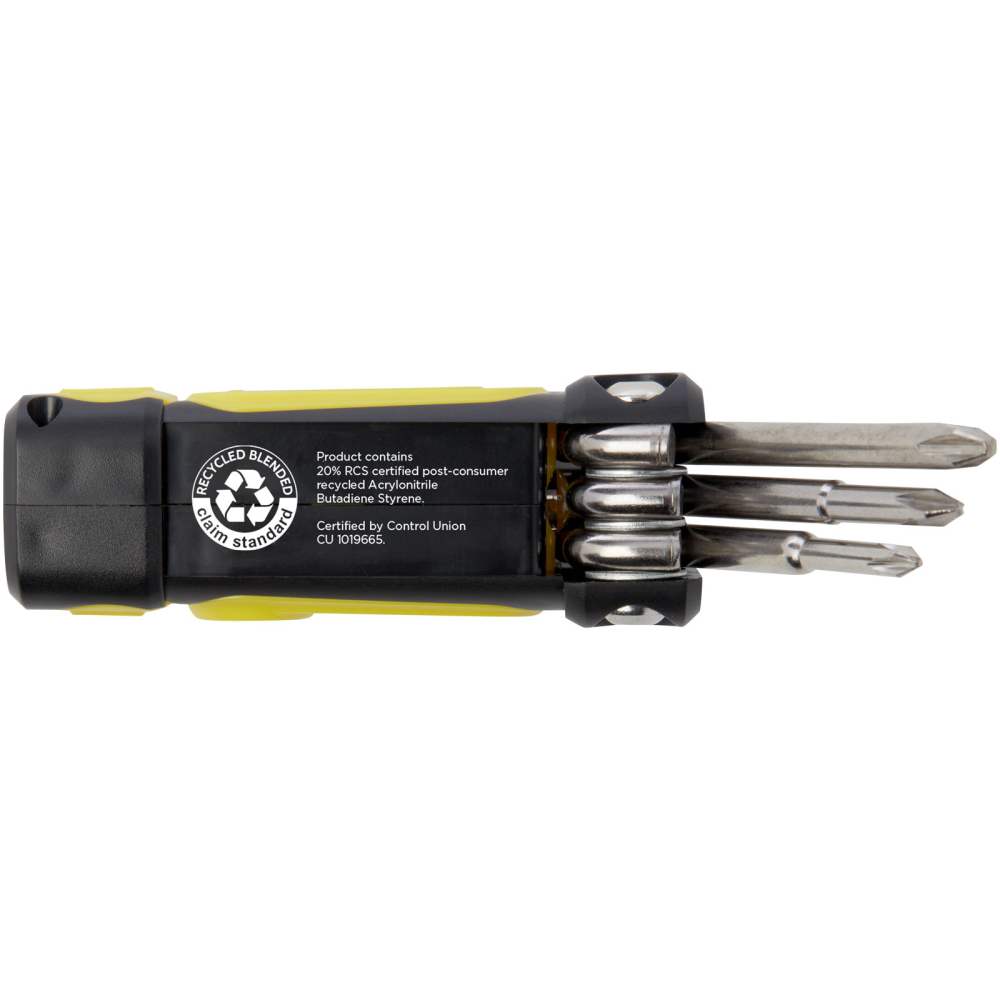 Octo 8-in-1 RCS recycled plastic screwdriver set with torch - Clitheroe