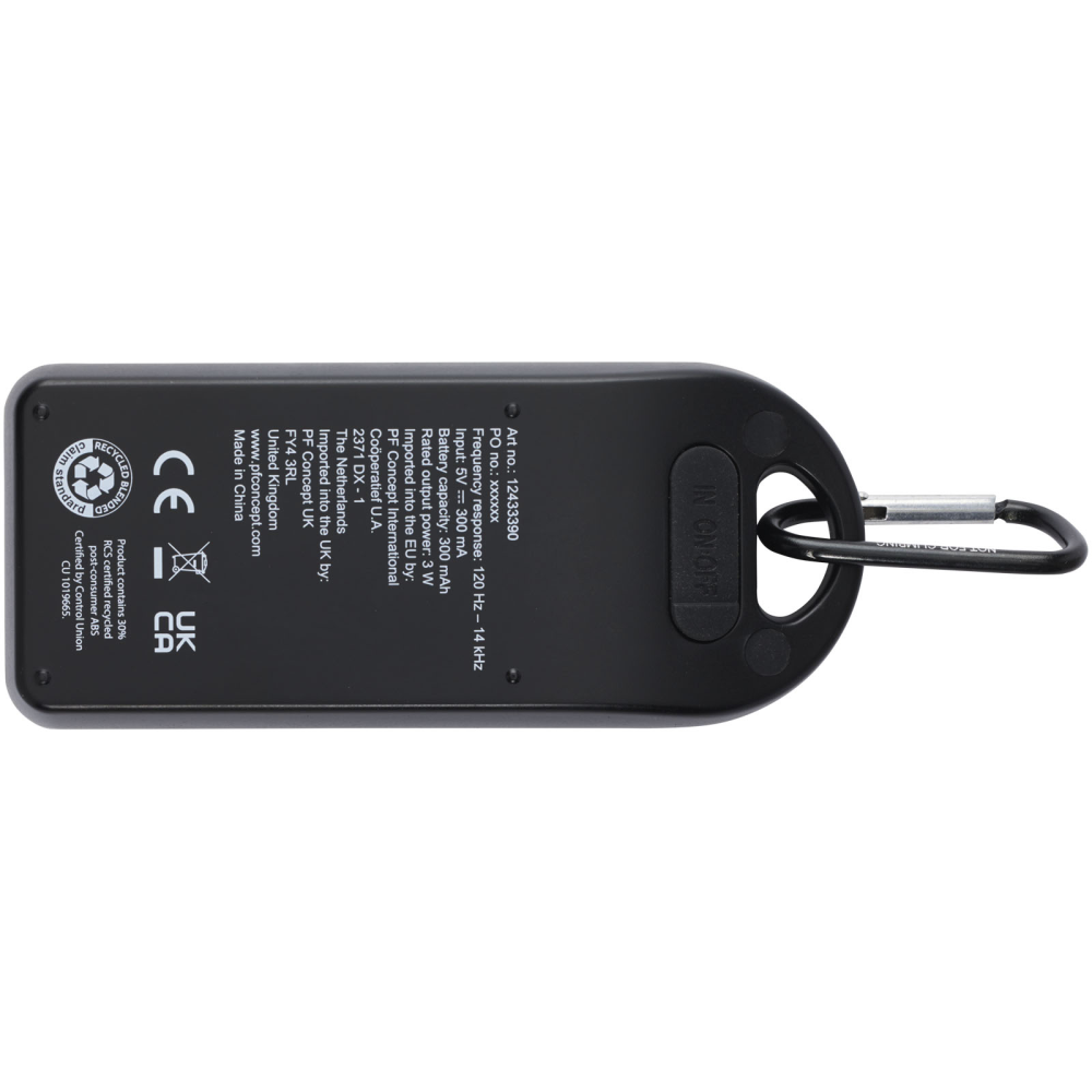Omni 3W IPX4 RCS recycelter Kunststoff Bluetooth® Lautsprecher - Helmbrechts 