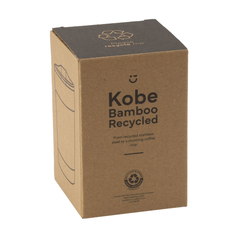 Tazza da caffè in acciaio riciclato Kobe Bamboo RCS da 350 ml - Imbersago