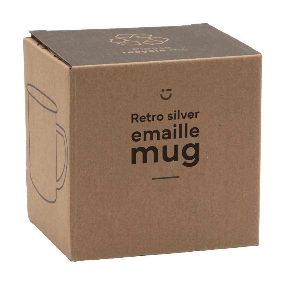 RetroSilver emaille mok (350 ml)