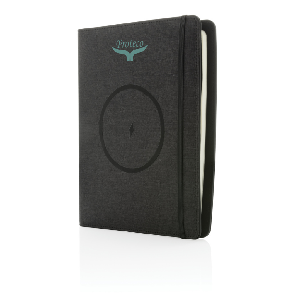 Monroe RPET A5 notitieboek met draadloos opladen