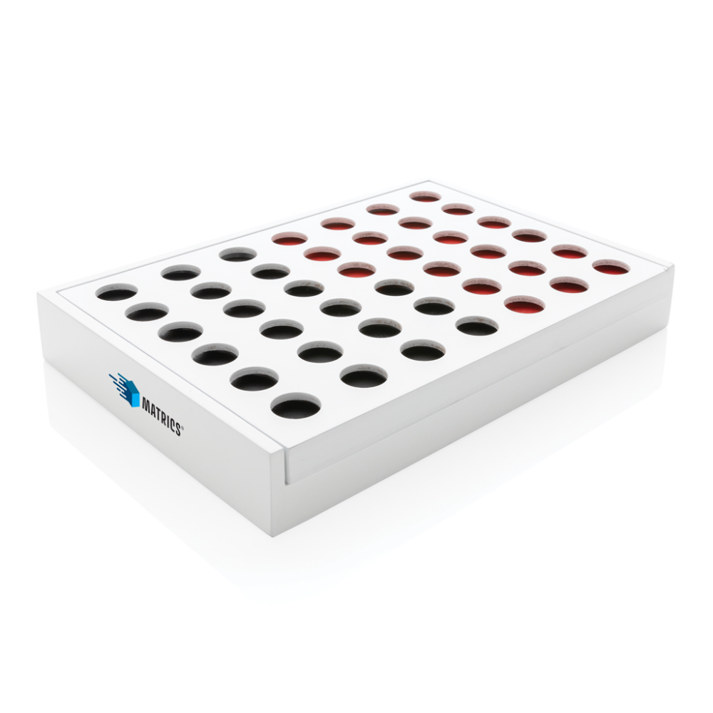 Modern Connect four wooden game, white