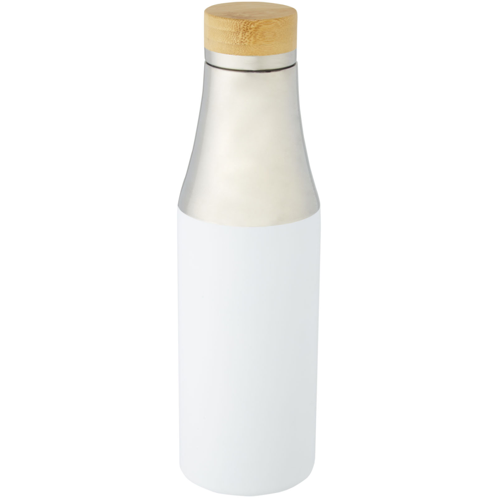 Mulan koperen vacuüm geïsoleerde roestvrijstalen fles van 540 ml met bamboe deksel
