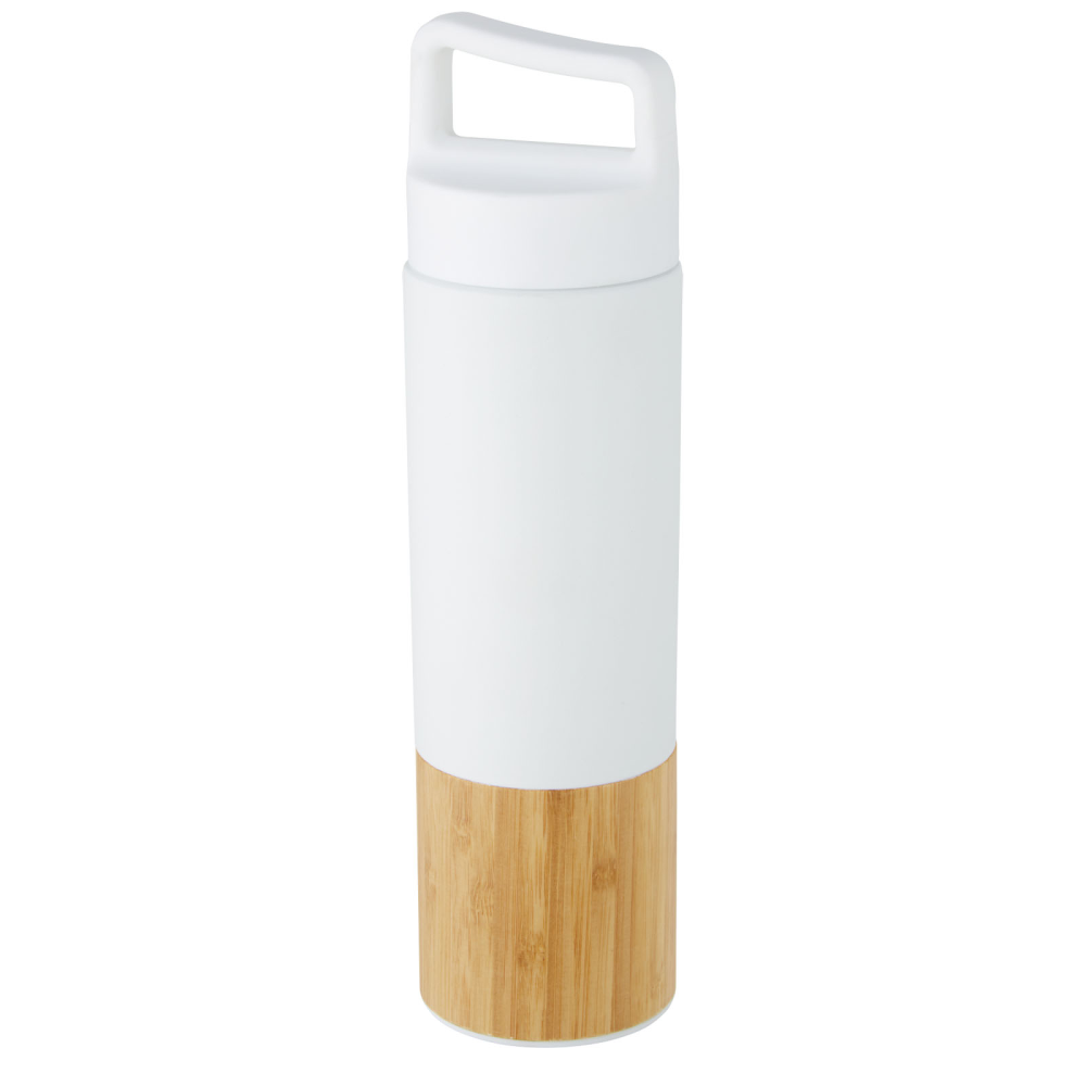 Fizz koperen vacuüm geïsoleerde roestvrijstalen fles van 540 ml met bamboe buitenwand