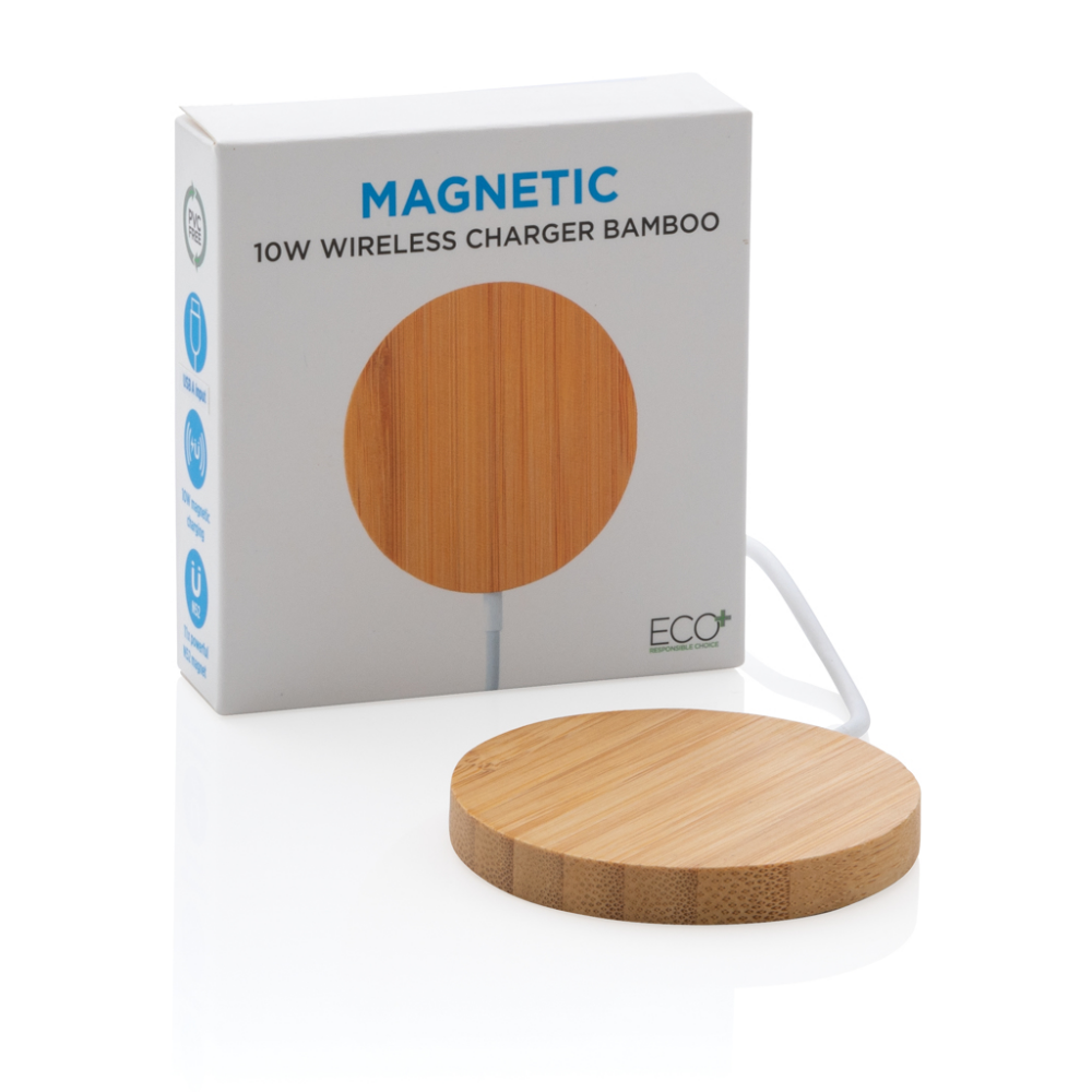 Masmon 10 W bamboe magnetische draadloze lader