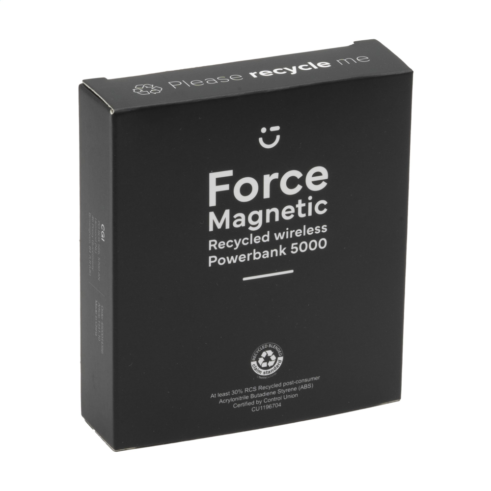 Force Magnetic Recycled Wireless Powerbank 5000 oplader