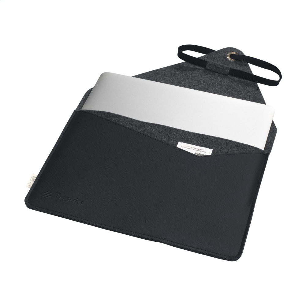 Eco Recycled Felt & Apple Leather Laptop Sleeve 13 inch