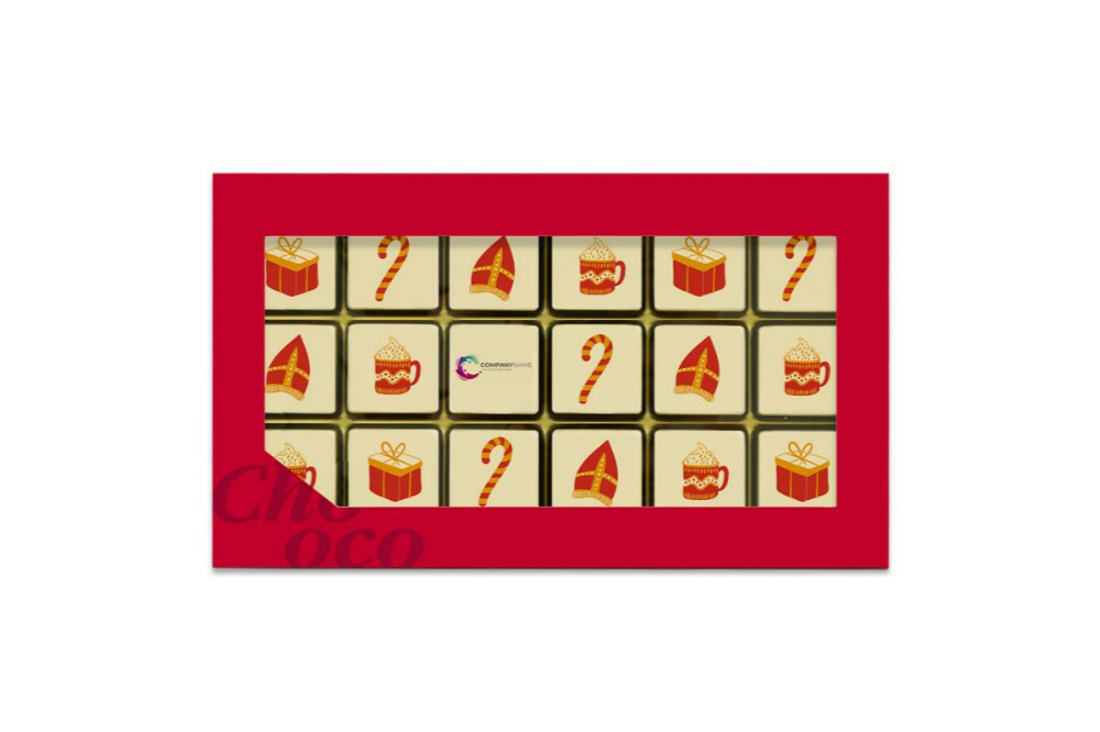 ChocoGiftbox 18  Sinterklaas Seizoen + logo (132 gram)