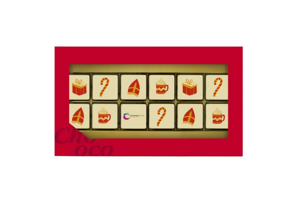 ChocoGiftbox 12  Sinterklaas Seizoen + logo (132 gram)