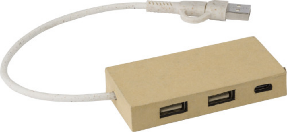 GillamAluminium en gerecycled papier USB-hub 