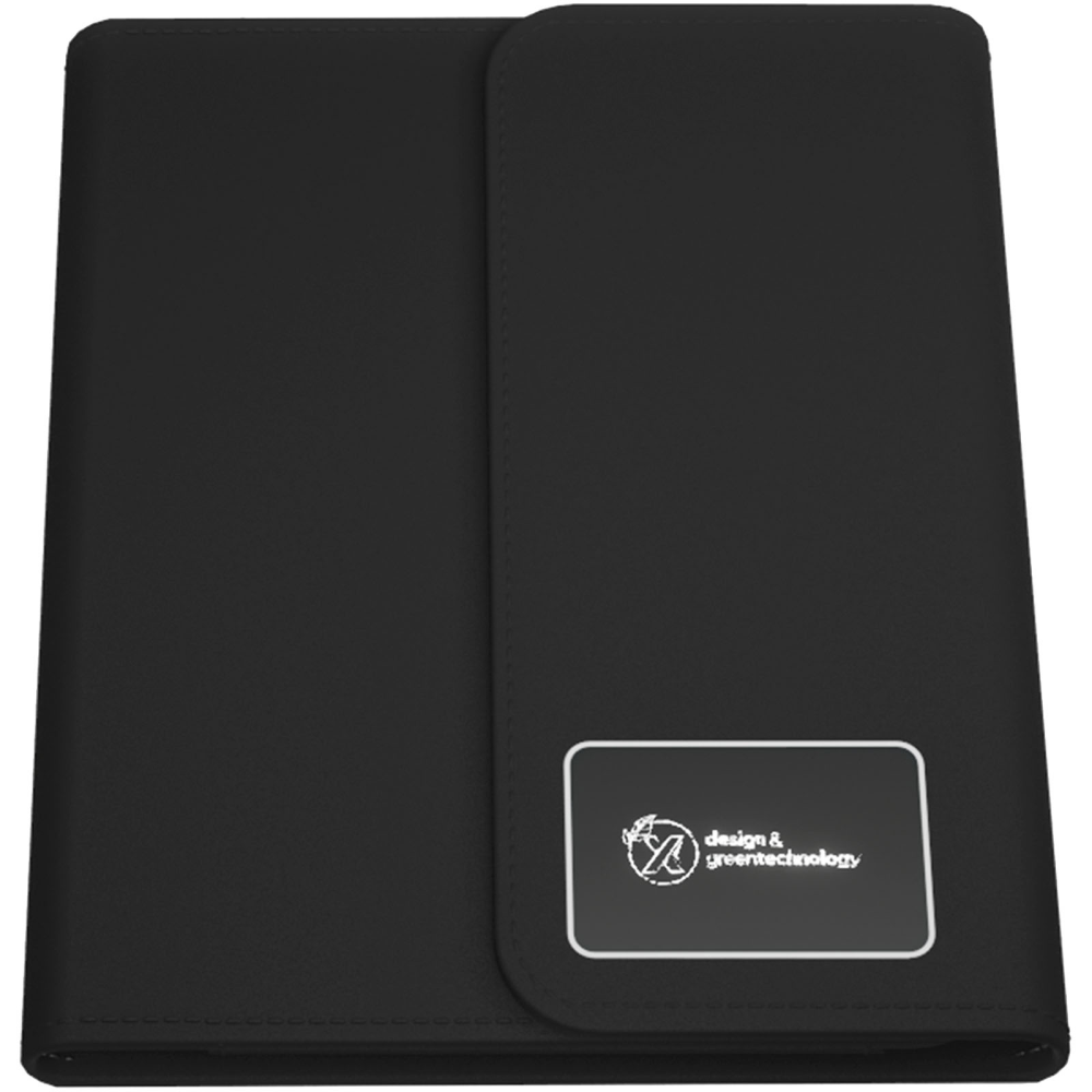 SCX.design O18 A5 notitieboek met 5 W draadloze 4000 mAh powerbank en oplichtend logo