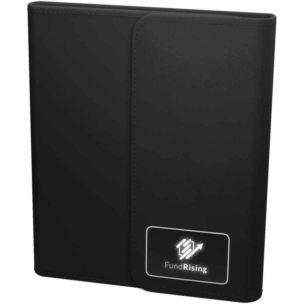 SCX.design O18 A5 notitieboek met 5 W draadloze 4000 mAh powerbank en oplichtend logo